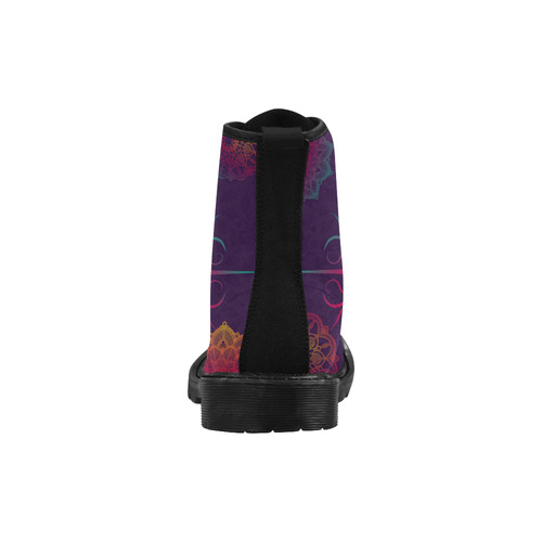 Hamsa Colorful Mandala Martin Boots for Women (Black) (Model 1203H)