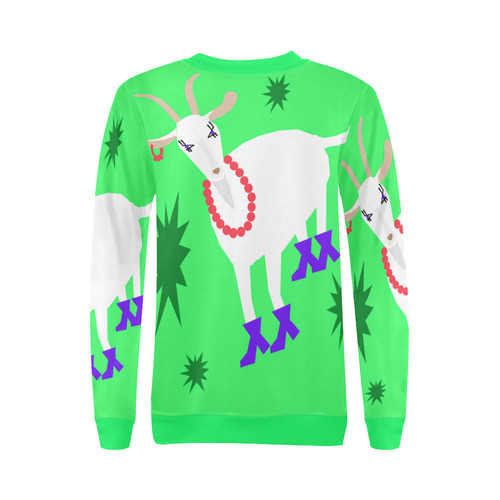Goat All Over Print Crewneck Sweatshirt for Women (Model H18)