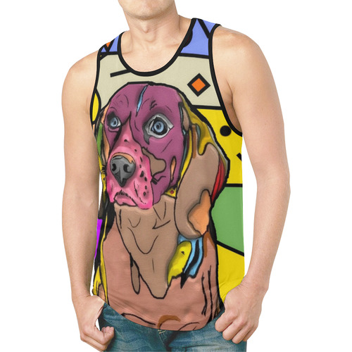 Beagle Popart by Nico Bielow New All Over Print Tank Top for Men (Model T46)