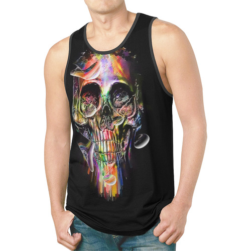 Skull Popart by Nico Bielow New All Over Print Tank Top for Men (Model T46)