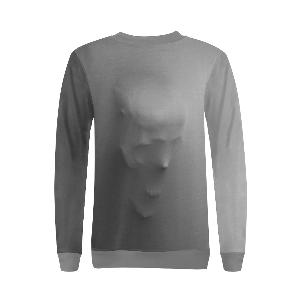 Break Through Creepy Skull All Over Print Crewneck Sweatshirt for Women (Model H18)