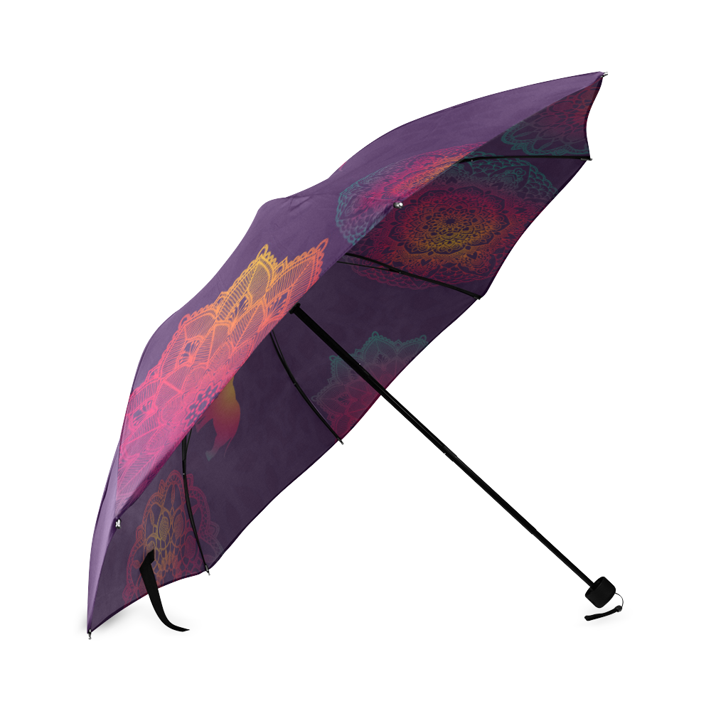 Colorful Elephant Mandala Foldable Umbrella (Model U01)