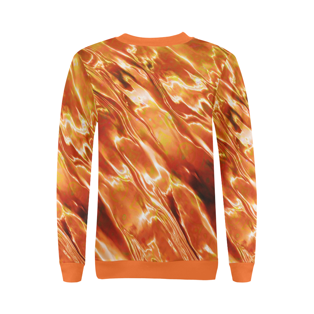 Amber All Over Print Crewneck Sweatshirt for Women (Model H18)