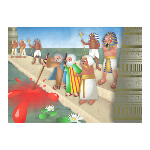 Passover & The Plague of Blood Cotton Linen Tablecloth 60"x 84"
