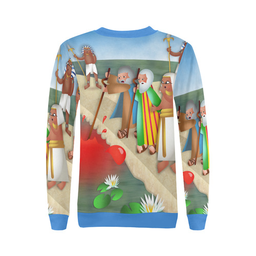 Passover & The Plague of Blood All Over Print Crewneck Sweatshirt for Women (Model H18)