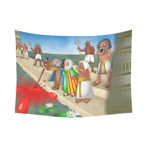 Passover & The Plague of Blood Cotton Linen Wall Tapestry 80"x 60"