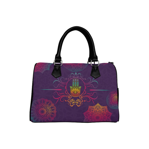 Hamsa Colorful Mandala Boston Handbag (Model 1621)