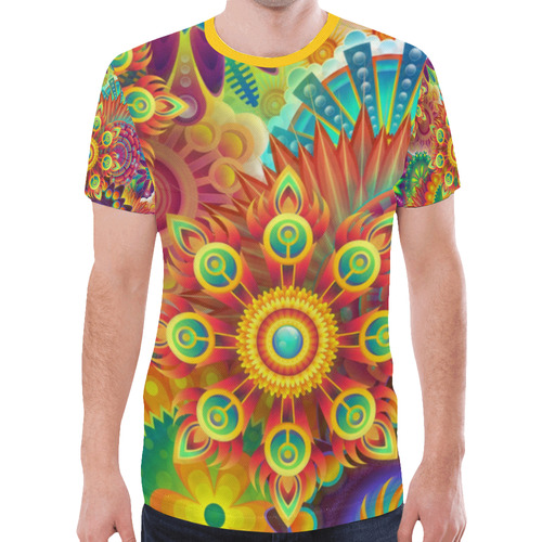 Psychedelic Mandalas New All Over Print T-shirt for Men (Model T45)