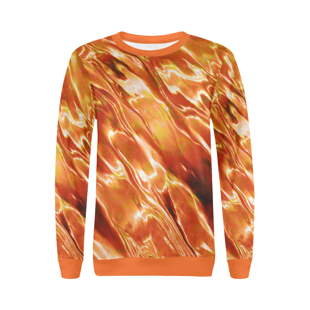 Amber All Over Print Crewneck Sweatshirt for Women (Model H18)