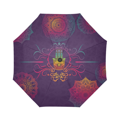 Hamsa Colorful Mandala Auto-Foldable Umbrella (Model U04)