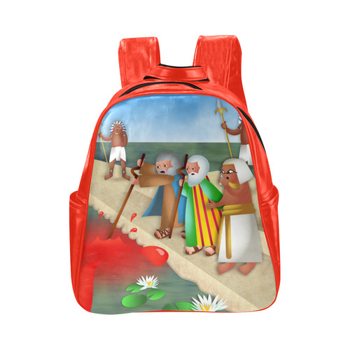 Passover & The Plague of Blood Multi-Pockets Backpack (Model 1636)