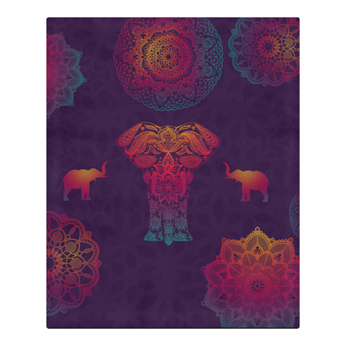 Colorful Elephant Mandala 3-Piece Bedding Set