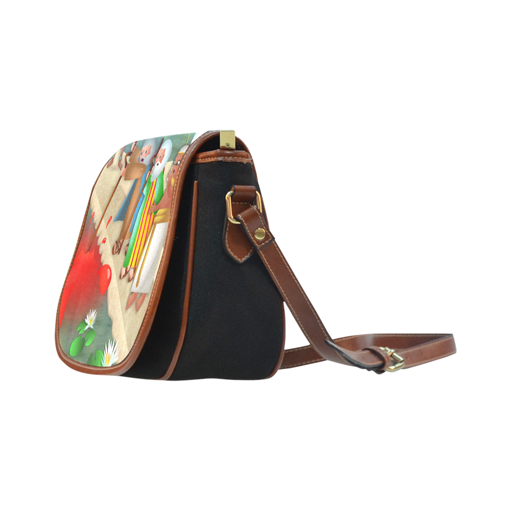 Passover & The Plague of Blood Saddle Bag/Small (Model 1649)(Flap Customization)