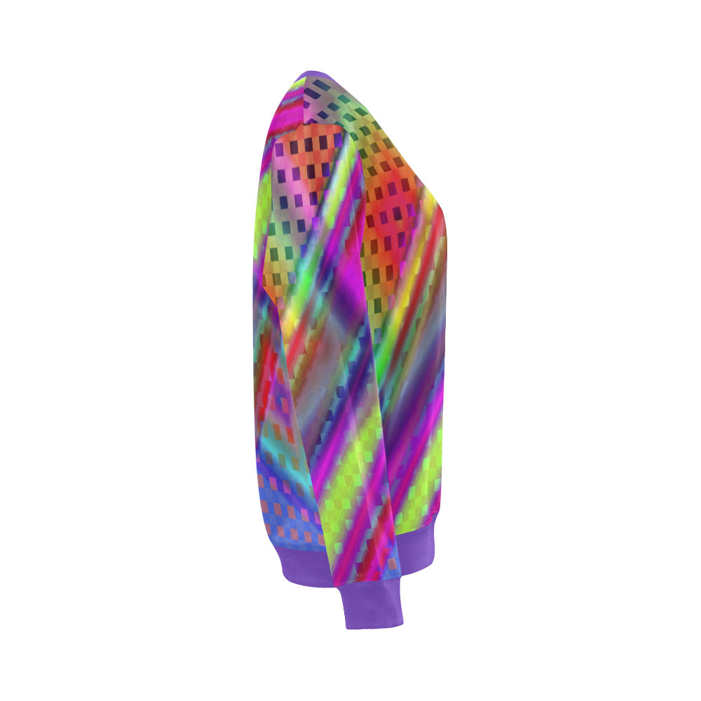 Plaid Design 3D Colours All Over Print Crewneck Sweatshirt for Women (Model H18)