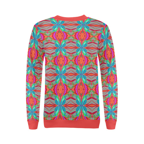 Abstract Colorful Ornament CA All Over Print Crewneck Sweatshirt for Women (Model H18)
