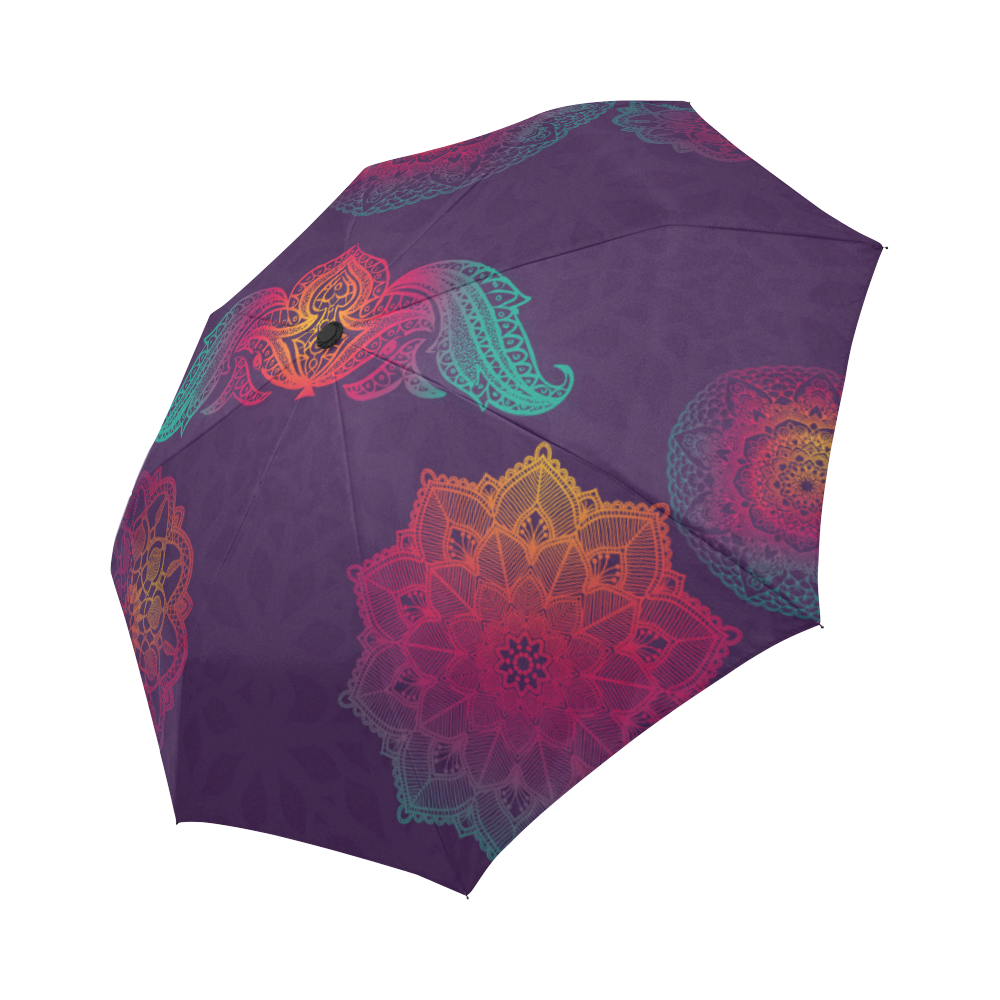 Colorful Mandala Auto-Foldable Umbrella (Model U04)