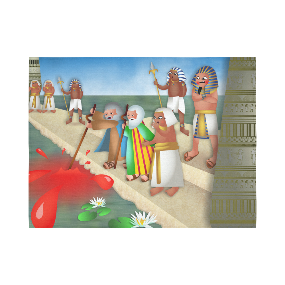 Passover & The Plague of Blood Cotton Linen Wall Tapestry 80"x 60"
