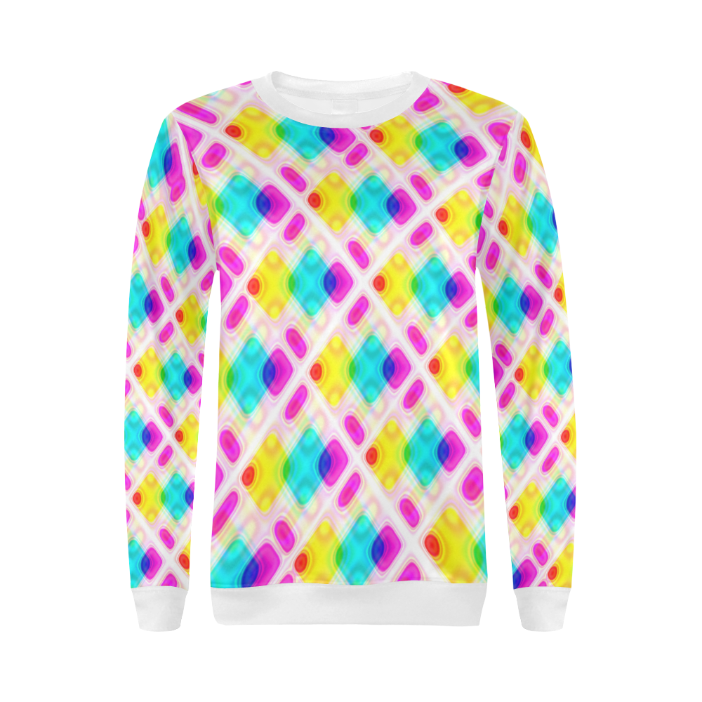 Abstract FF W All Over Print Crewneck Sweatshirt for Women (Model H18)