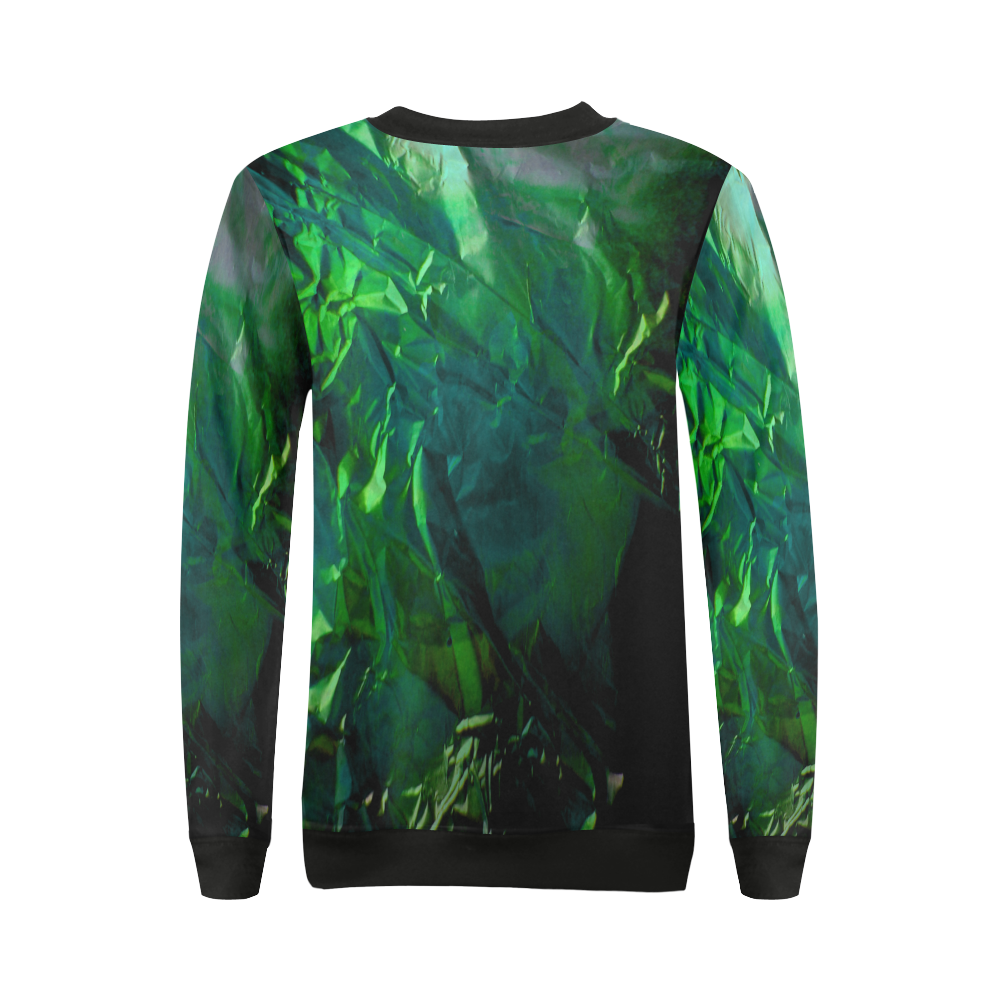 Abstract Emerald All Over Print Crewneck Sweatshirt for Women (Model H18)