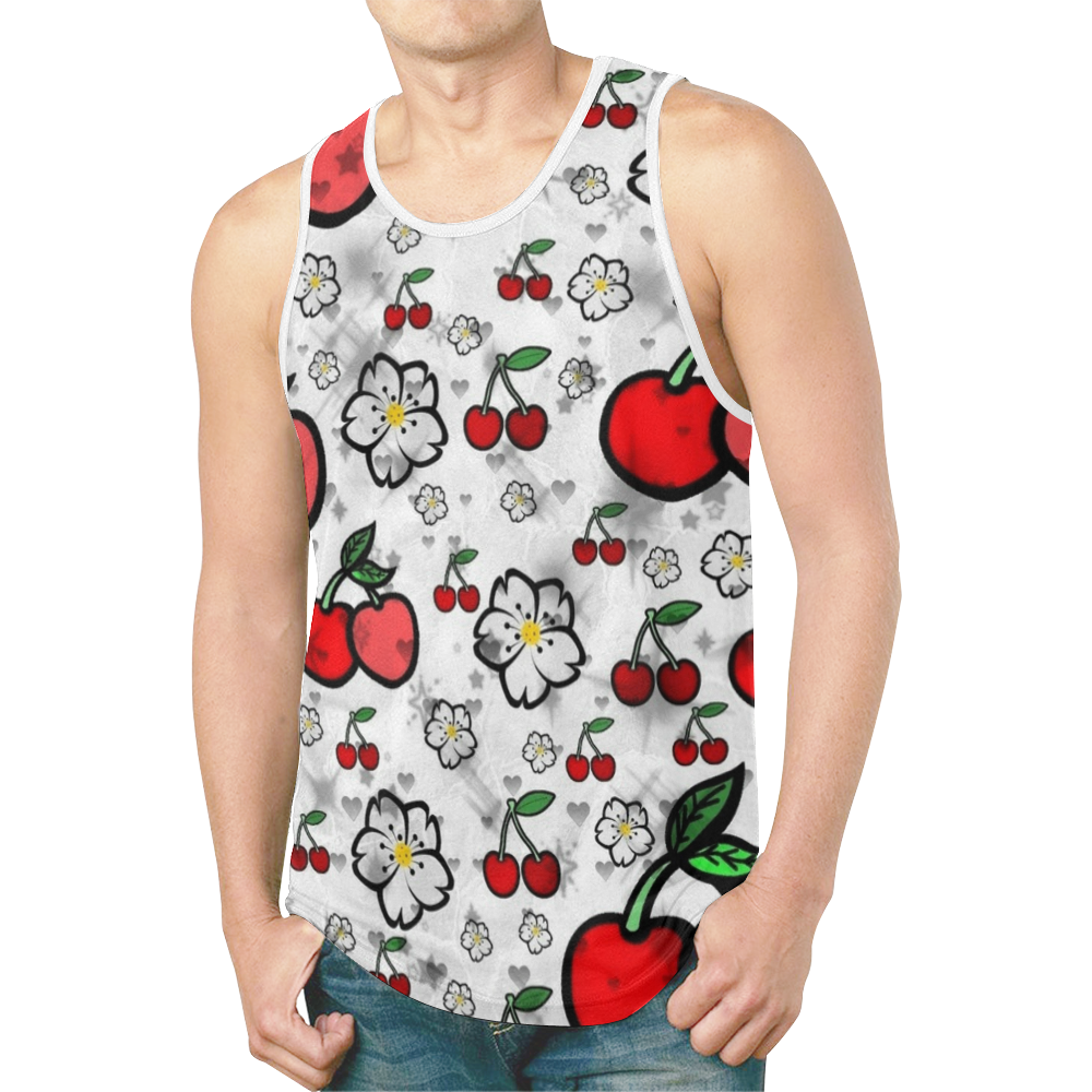 Cherry Popart by Nico Bielow New All Over Print Tank Top for Men (Model T46)