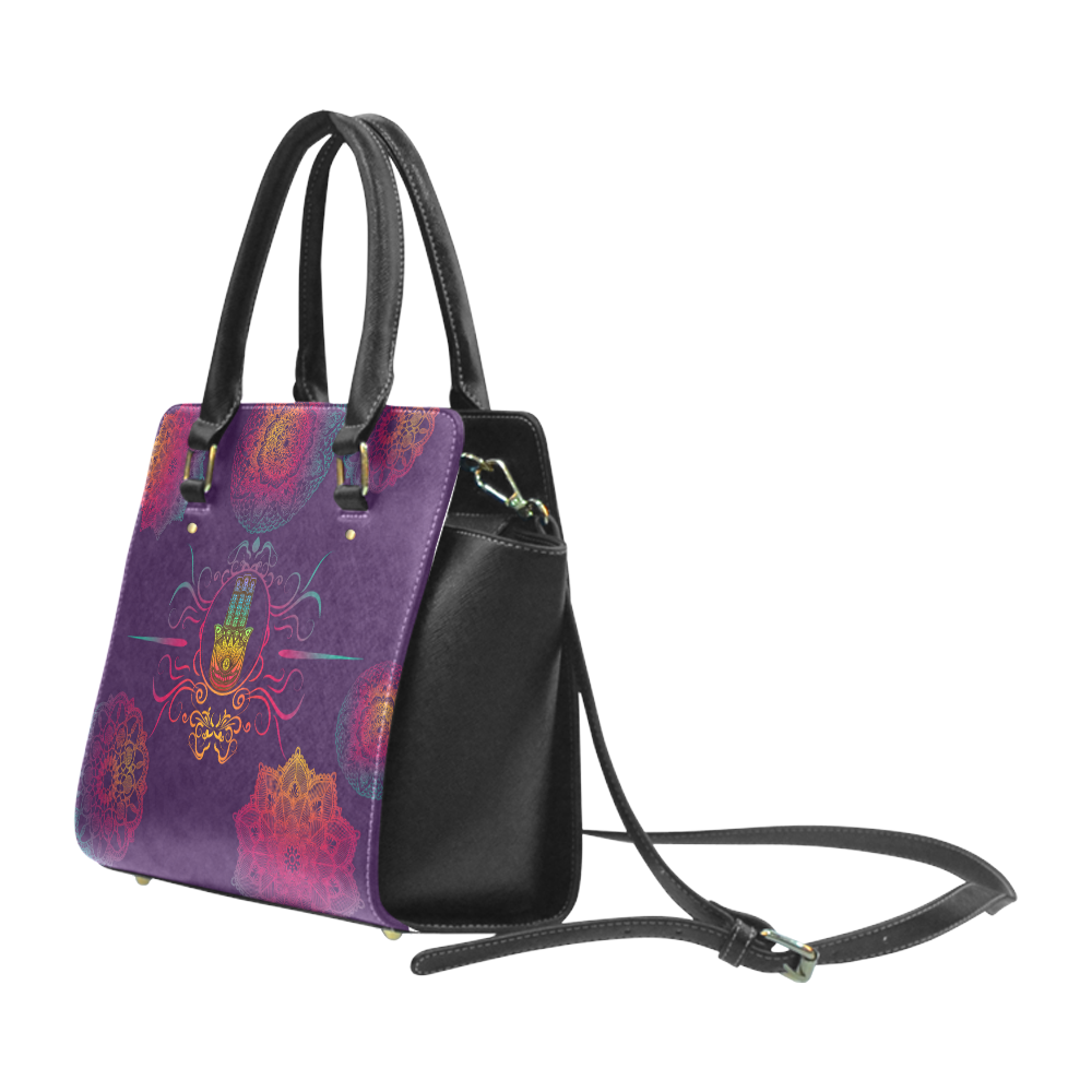 Hamsa Colorful Mandala Classic Shoulder Handbag (Model 1653)