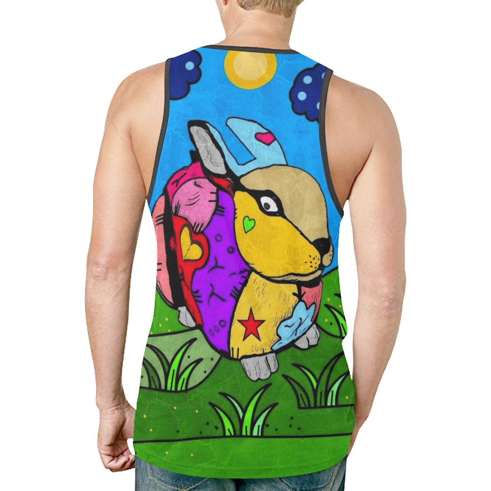 Bunny Popart by Nico Bielow New All Over Print Tank Top for Men (Model T46)