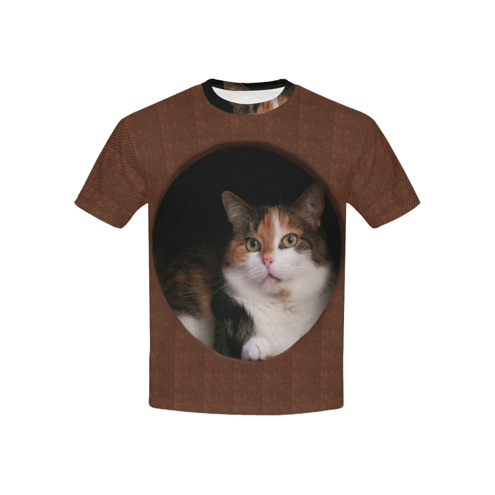 The Kitty In The Hole Kids' All Over Print T-shirt (USA Size) (Model T40)