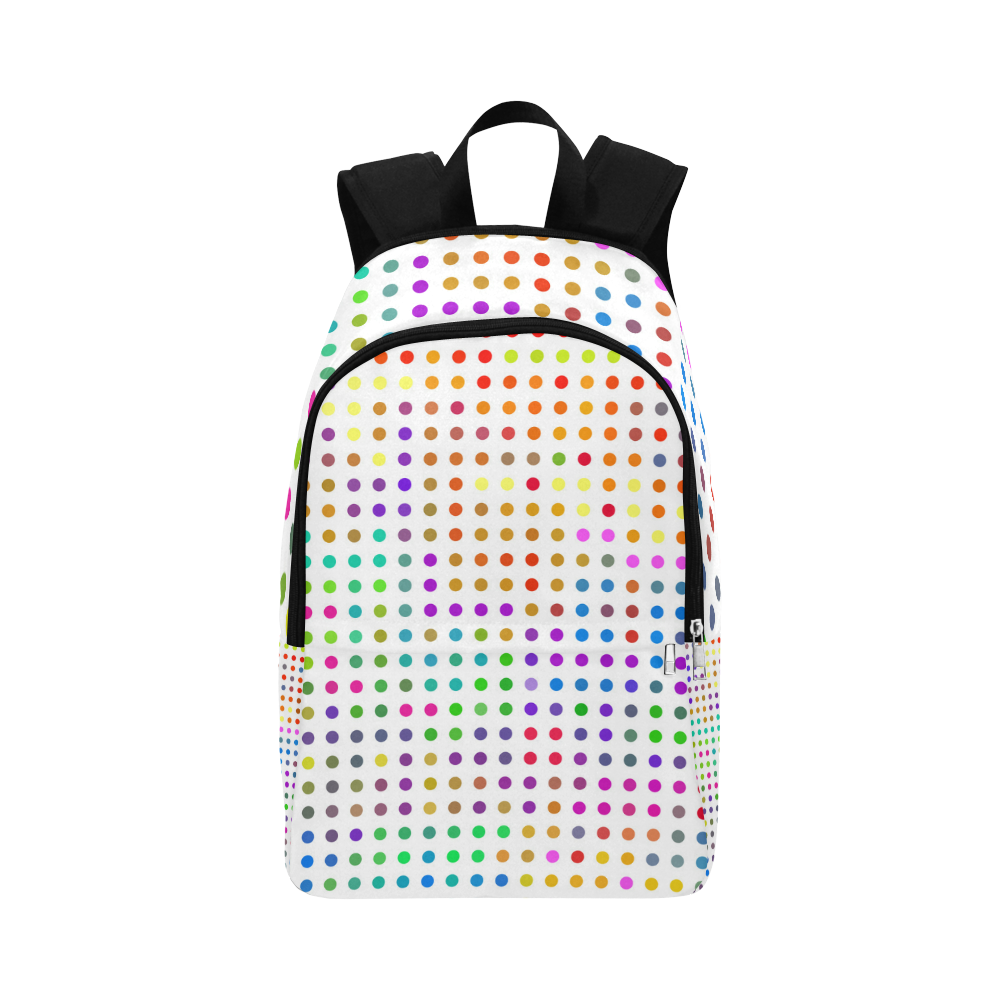 Retro Rainbow Polka Dots Fabric Backpack for Adult (Model 1659)