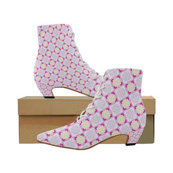 sweet little pattern  F by FeelGood Women's Pointed Toe Low Heel Booties (Model 052)