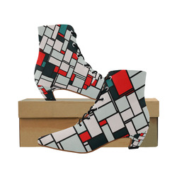 modern pattern 16B Women's Pointed Toe Low Heel Booties (Model 052)