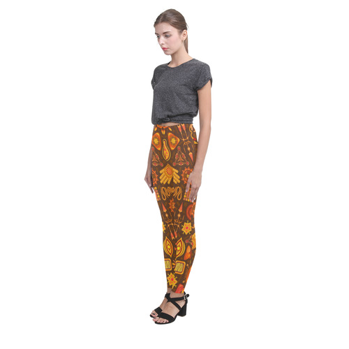 Ethno Pattern Orange Cassandra Women's Leggings (Model L01)