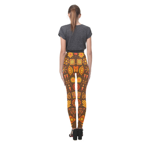 Ethno Pattern Orange Cassandra Women's Leggings (Model L01)