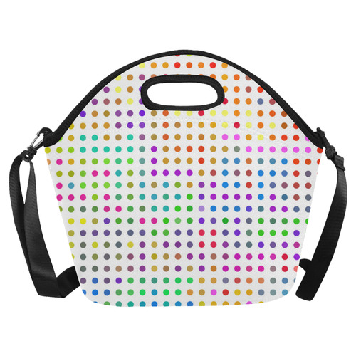 Retro Rainbow Polka Dots Neoprene Lunch Bag/Large (Model 1669)
