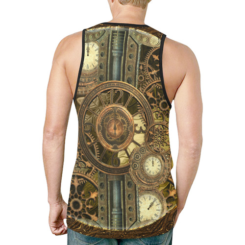 Steampunk clocks and gears New All Over Print Tank Top for Men (Model T46)