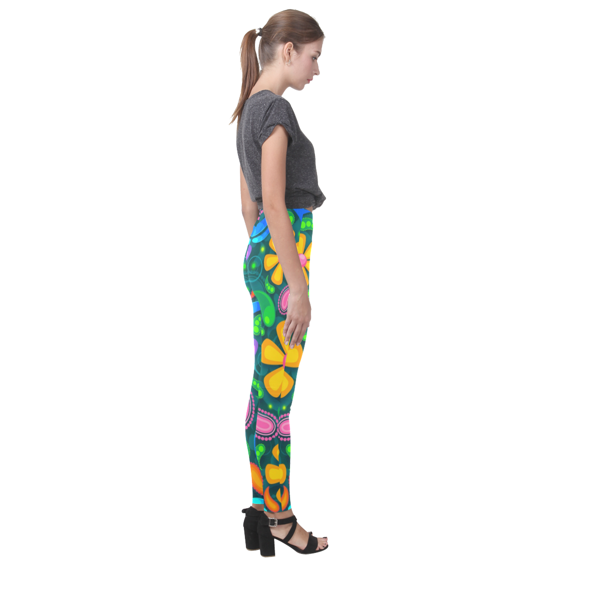 Retro Flowers Cassandra Women's Leggings (Model L01)