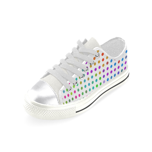 Retro Rainbow Polka Dots Women's Classic Canvas Shoes (Model 018)