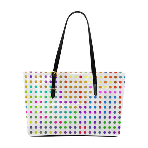 Retro Rainbow Polka Dots Euramerican Tote Bag/Large (Model 1656)
