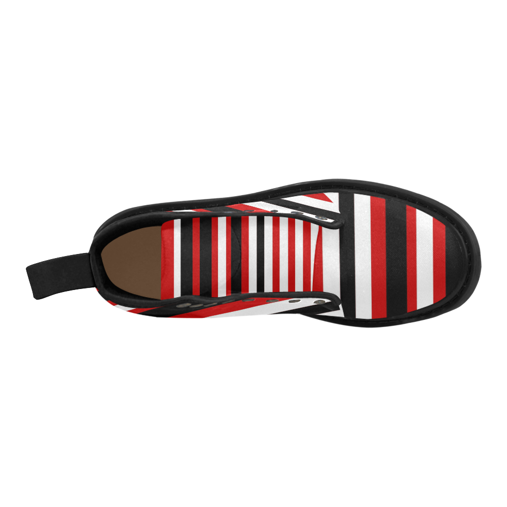 stripes Martin Boots for Men (Black) (Model 1203H)