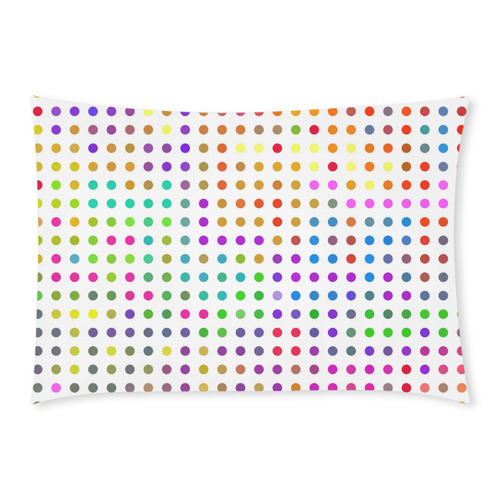 Retro Rainbow Polka Dots Custom Rectangle Pillow Case 20x30 (One Side)