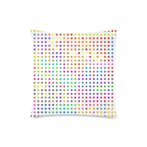 Retro Rainbow Polka Dots Custom Zippered Pillow Case 18"x18" (one side)