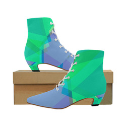 Awesome Geo Fun 0117 B by FeelGood Women's Pointed Toe Low Heel Booties (Model 052)