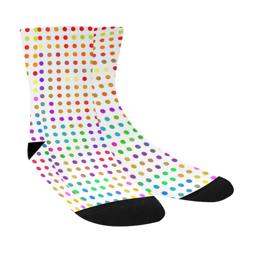 Retro Rainbow Polka Dots Crew Socks