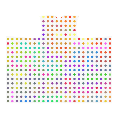 Retro Rainbow Polka Dots Hooded Blanket 60''x50''