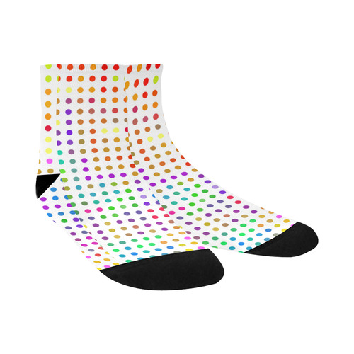 Retro Rainbow Polka Dots Quarter Socks
