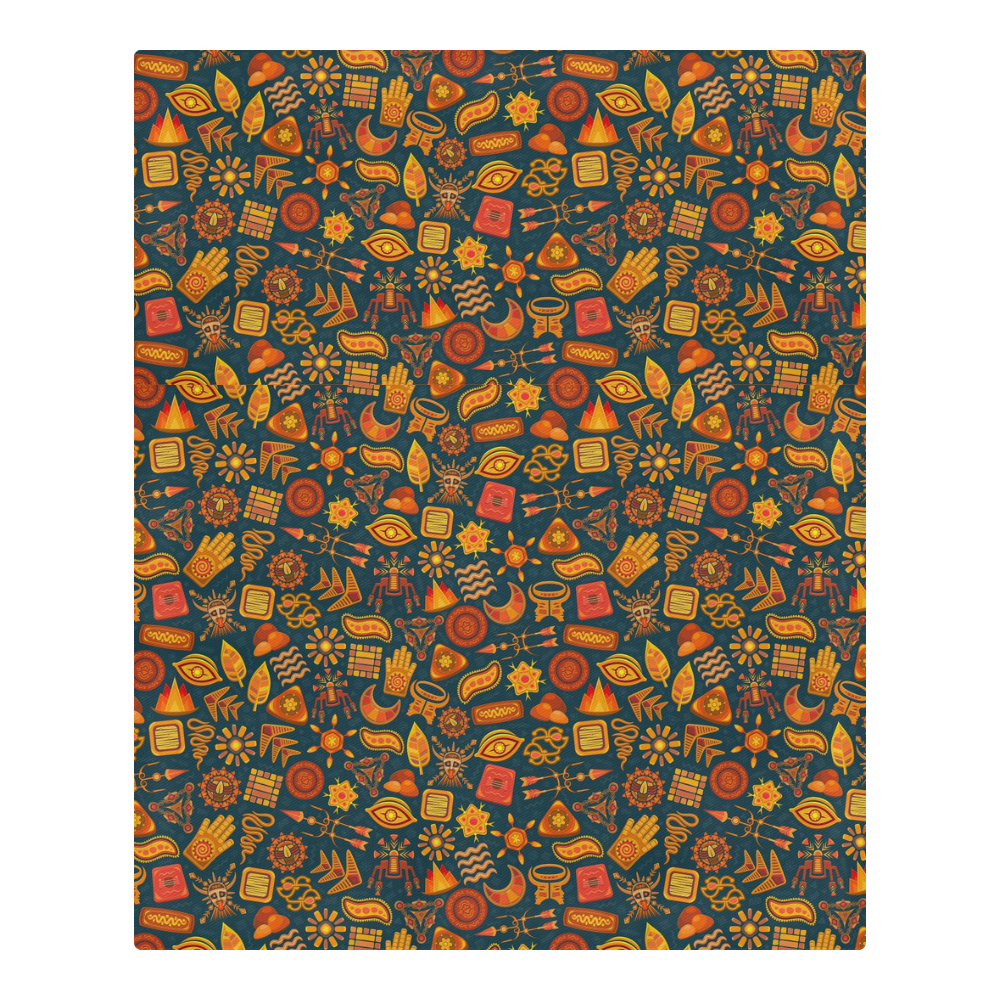 Ethno Pattern Green Orange 2 3-Piece Bedding Set