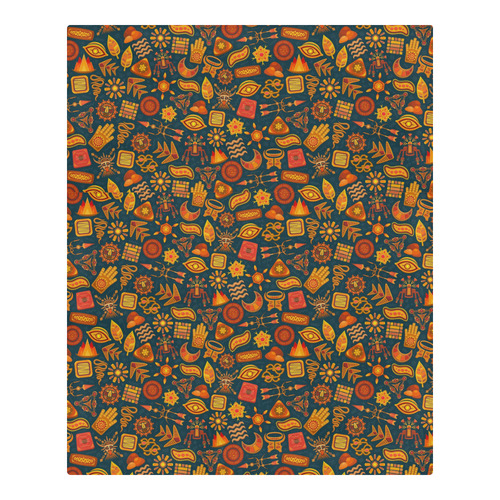 Ethno Pattern Green Orange 2 3-Piece Bedding Set