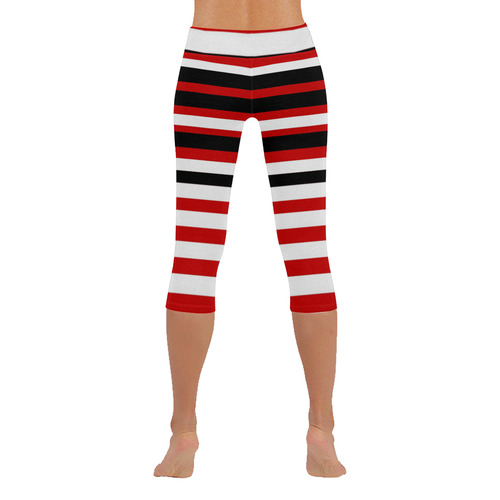 stripes Women's Low Rise Capri Leggings (Invisible Stitch) (Model L08)