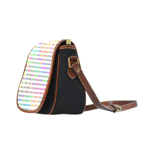 Retro Rainbow Polka Dots Saddle Bag/Small (Model 1649)(Flap Customization)