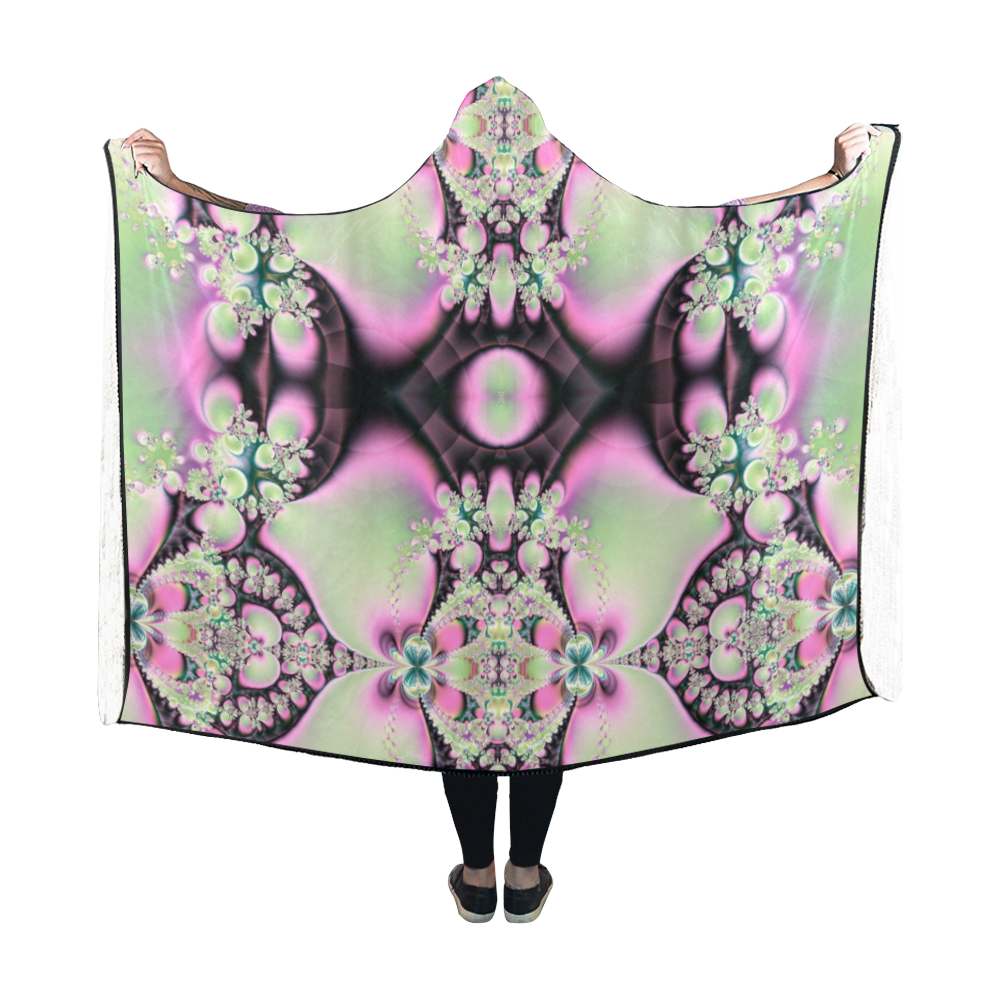 Frosty Jewels on the Formal Gardens Hooded Blanket 60''x50''