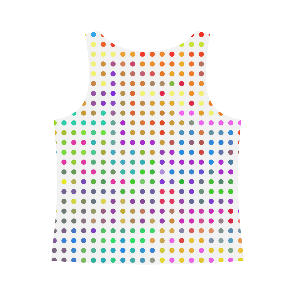 Retro Rainbow Polka Dots All Over Print Tank Top for Women (Model T43)